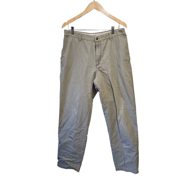 COLUMBIA Pants 34x32 Canvas Taupe Cotton Hiking Utility Pants - Picture 1 of 6